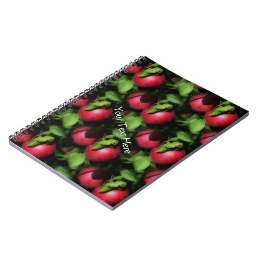 Red McIntosh Apples Nature Art Pattern Notizblock (Linke Seite)