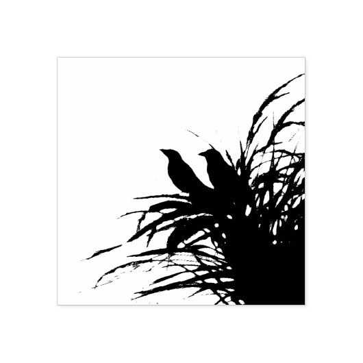 Red Meadowlark Silhoutte Gummistempel (Prägung)