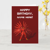 Red Mecha Robot Karte (Gelbe Blume)