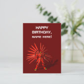 Red Mecha Robot Postkarte (Stehend Vorderseite)