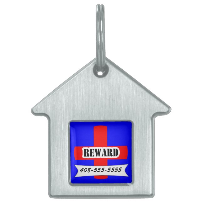 Red Median Alert Reed Pet Name Template Pet Tiermarke (Vorderseite)