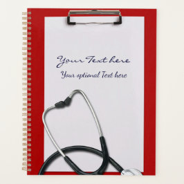 Red Medical Clipboard mit Stethoscope Planer