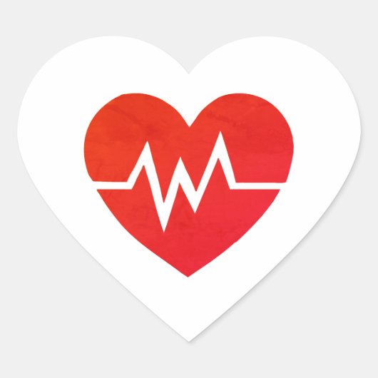 Red Medical EKG Heart Stickers (Vorderseite)