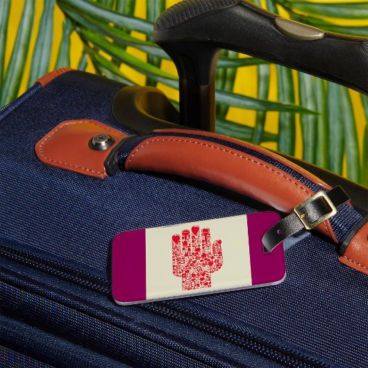 Red Medical Hand Symbol Healthcare Gepäckanhänger