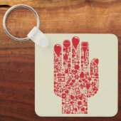 Red Medical Hand Symbol Healthcare Schlüsselanhänger (Vorderseite)