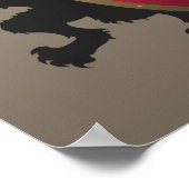Red Medieval Lion Heraldry Poster (Ecke)