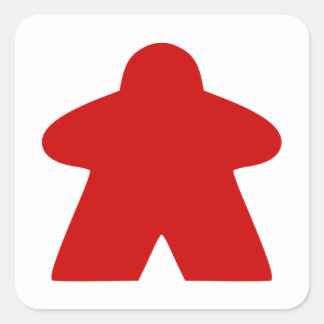 Red Meeple Board Game Piece Quadratischer Aufkleber
