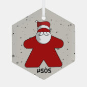 Red Meeple Santa Custom Year Family Board Spiel Ornament Aus Glas (Rückseite)