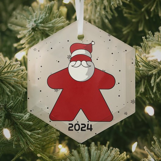 Red Meeple Santa Custom Year Family Board Spiel Ornament Aus Glas