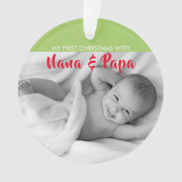 Red| Meine ersten Weihnachten mit Nana und Papa|Fo Ornament