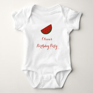 Red Melon Watermelon Summer Birthday Party Baby Strampler