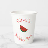 Red Melon Watermelon Summer Birthday Party Pappbecher (Vorderseite)