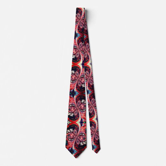 Red Melted Swirl Neck Tie Krawatte (Vorderseite)
