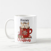 Red Meowy Christmas Cat Holiday Coffee Mug Kaffeetasse (Links)