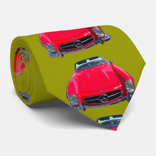 Red Mercedes Benz 300 SL Cabrio Krawatte (Gerollt)