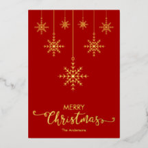 Red Mercury Christmas Snowflakes Gold