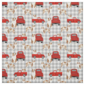 Red Merle Aussie und roter LKW Stoff (Muster)