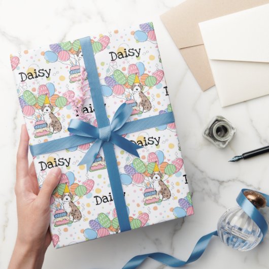 Red Merle Aussiedoodle Dog Birthday Party Geschenkpapier (Schenken)