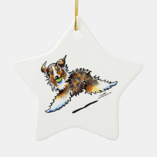 Red Merle Australian Shepherd Lasse Play Keramik Ornament