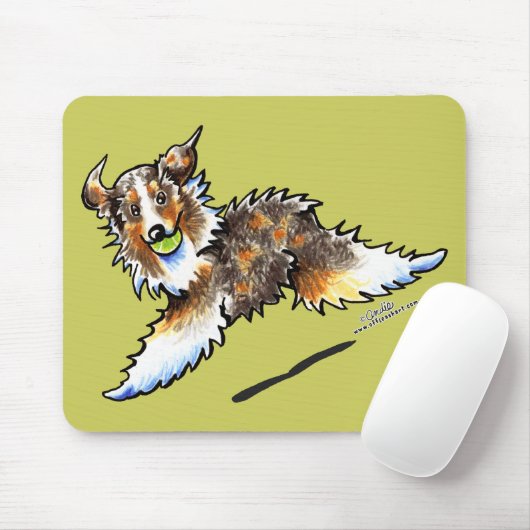 Red Merle Australian Shepherd Lasse Play Mousepad (Mit Mouse)