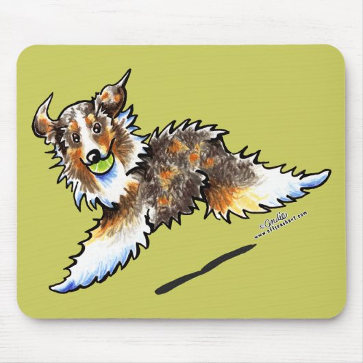 Red Merle Australian Shepherd Lasse Play Mousepad (Vorne)