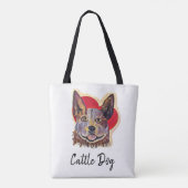 Red Merle Cattle Hund Herz Tasche (Rückseite)