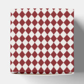 Red Merlot Harlequin Checkered Bridal Shower Geschenkschachtel (Oben)