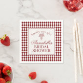 Red Merlot Harlequin Checkered Bridal Shower Serviette (Beispiel)