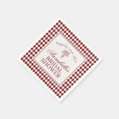 Red Merlot Harlequin Checkered Bridal Shower Serviette (Ecke)