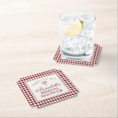 Red Merlot Harlequin Checkered Bridal Shower Untersetzer (Vor Ort)