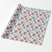 Red Mermaid Birthday Gift Wrap in White Geschenkpapier (Ungerollt)