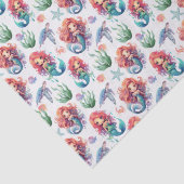 Red Mermaid Birthday Tissue Paper in White Seidenpapier (Detail)