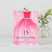 Red Mermaid Dress 15. Quinceanera Party Einladung (Stehend Vorderseite)