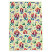 Red Mermaid Gift Bag in Yellow Mittlere Geschenktüte (Rückseite)