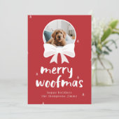 Red Merofmas Niedlich Hund Weihnachten Foto Pet (Stehend Vorderseite)