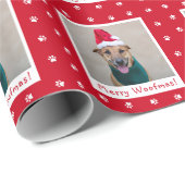Red Meroofmas Personalisiert Pet Hund Foto Geschenkpapier (Rolleneckpunkt)