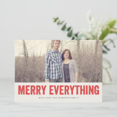 Red Merry Alles Weihnachts-Foto flache Karten (Stehend Vorderseite)