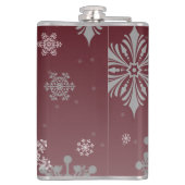 Red Merry and Bright Snowflakes Weihnachten Flachmann (Rückseite)