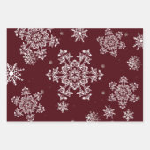 Red Merry and Bright Snowflakes Weihnachten Geschenkpapier Set (Vorderseite 2)