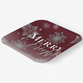 Red Merry and Bright Snowflakes Weihnachten Pappteller (Gewinkelt)