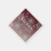 Red Merry and Bright Snowflakes Weihnachten Serviette (Ecke)