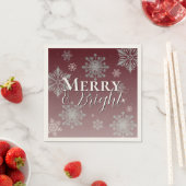Red Merry and Bright Snowflakes Weihnachten Serviette (Beispiel)