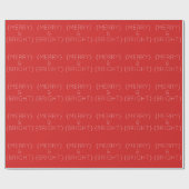 Red Merry and Bright Wrapping Paper Geschenkpapier (Flach)