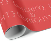 Red Merry and Bright Wrapping Paper Geschenkpapier (Rolleneckpunkt)