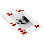 Red MERRY Bold Typografy Modern Foto Christmas Magnet (Rechte Seite)