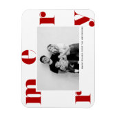Red MERRY Bold Typografy Modern Foto Christmas Magnet (Vertikal)