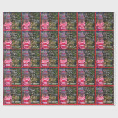 Red Merry Bright Rustic Snowman Name Niedliches Mu Geschenkpapier (Flach)