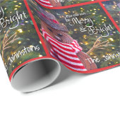 Red Merry Bright Rustic Snowman Name Niedliches Mu Geschenkpapier (Rolleneckpunkt)