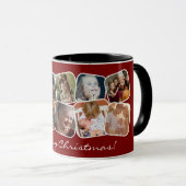 Red Merry Christmas 10 Foto Collage Tasse (VorderseiteRechts)