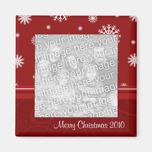 Red Merry Christmas 2010 Foto Magnet (Vorne)